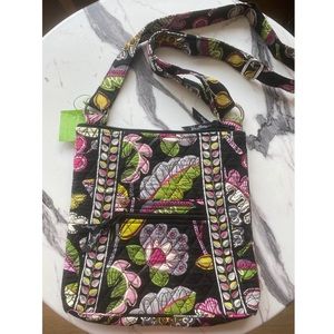Vera Bradley Black with Pink and Green Paisley Crossbody bag
